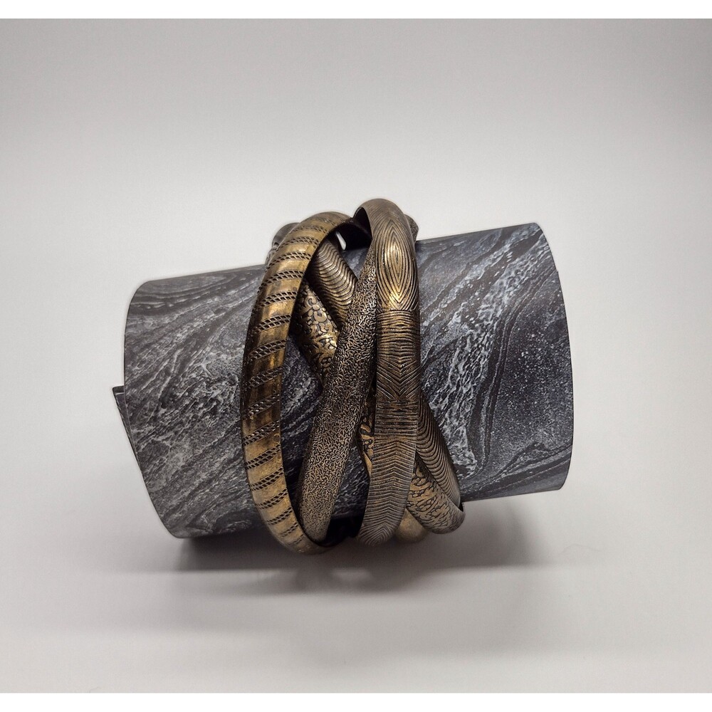 Vintage Indian Brass Interlocking Bangles Bracelet